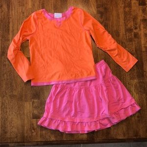Hanna Anderson Skirt & Shirt Set 110 Like New